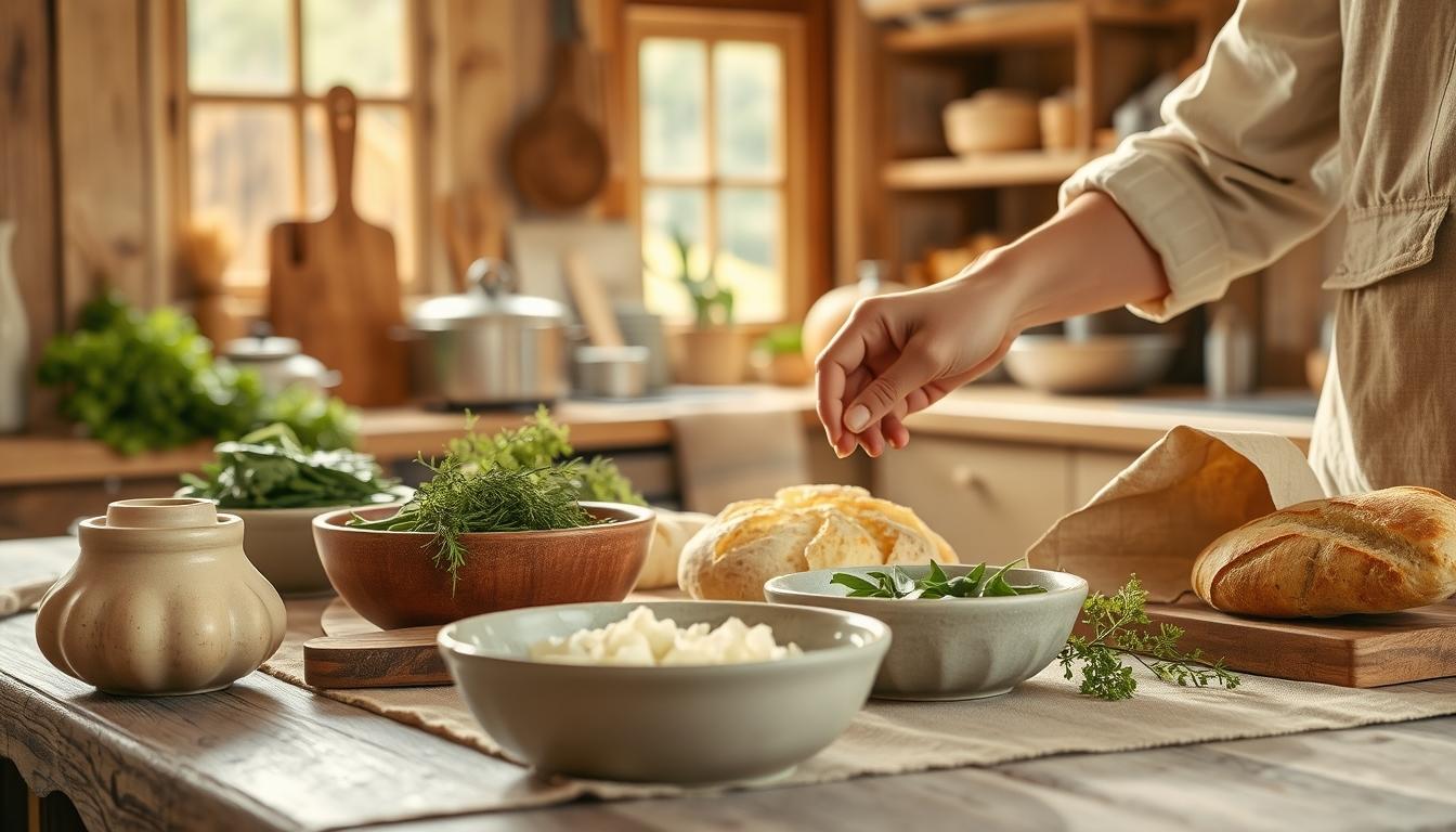 Home cook preparing ingredients in the kitchen